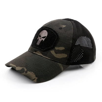New Camo Baseball Cap for Men, Tactical Military Style with Velcro Patch, Outdoor Hiking Sun Hat & Peak Cap