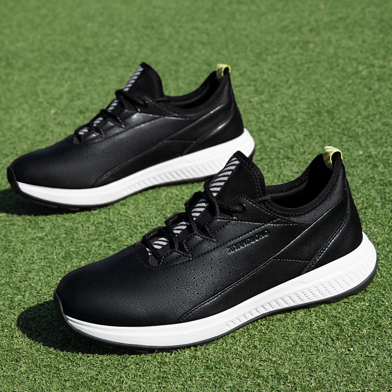 Zapatos deportivos de golf para hombre impermeables de cuero de alta calidad, zapatos deportivos para competición de golf, zapatos formales para campo de golf, zapatos de entrenamiento para hombre