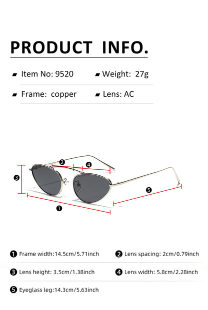 Luxury Brand Cat Eye Sunglasses Women 2025 Fashion Unique Small Oval Sun Glasses Trendy Metal Frame Cool Triangle Eyewear UV400