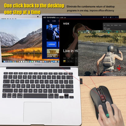 2.4G USB-C bezdrátová myš, dobíjecí herní myš 3600DPI, 7 tlačítek, Type-C, tiché myši pro Macbook, notebook, PC, herní myš k počítači