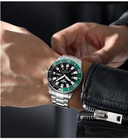 Yelang V1217 300m Diving Solar Watch Japan VS43 Swiss Super Luminous Water Ghost Waterproof Top Sapphire Aluminum Bezel Reloj