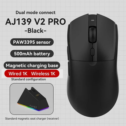 AJAZZ AJ139Pro/AJ139V2MC Kabellose Maus PMW3395/PAW3311-Chipsatz 12000-26000Dpi Professionelle Gaming-Maus
