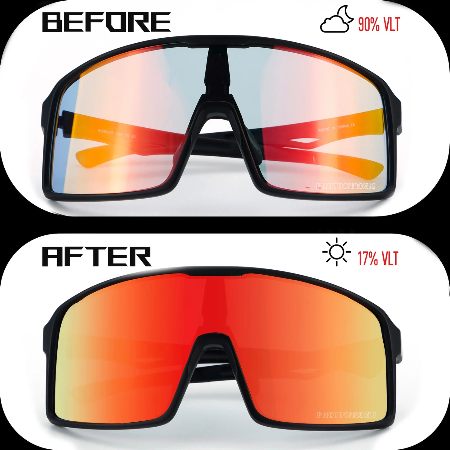 SINGA Photochromic Cycling Sunglasses Sport Glasses Road Bike Glasses MTB Eyewear for Man Women Riding Goggle Cycling Glasses