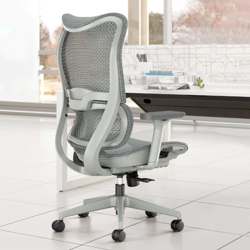 Chaise de bureau ergonomique pour l'e-sport, confortable pour la maison et le bureau, avec dossier, silencieuse et à roulettes, idéale pour le gaming