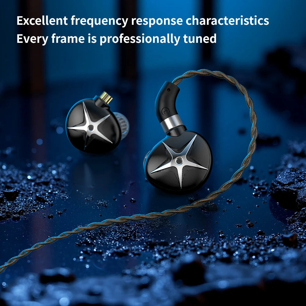 TRN Starfish Earphones 12mm Dynamic Driver In-ear Monitors  Beryllium coated Diaphragm Headset Hi-Fi Headphones with Detachable