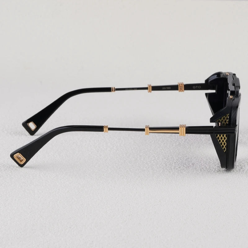 Gto Square Alloy Thick Frame Gradient Sunglasses for Men and Women High Quality Brand Designer uv400 Outdoor Trendy Eyeglasses