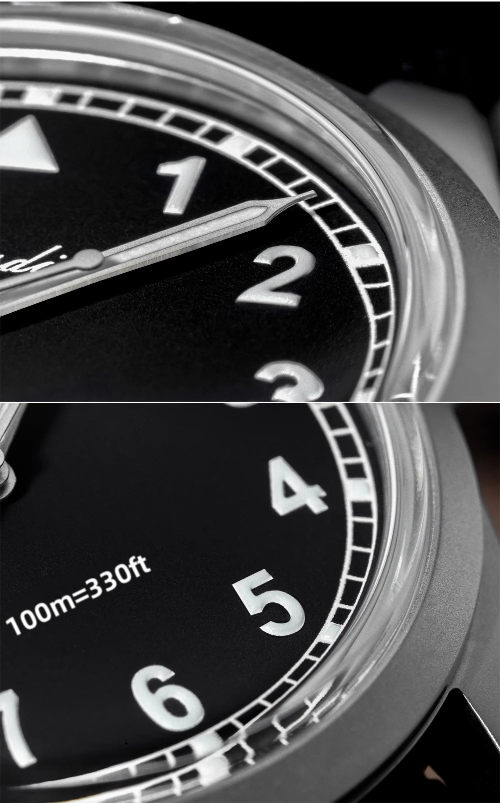 Orologio analogico da uomo ADDIESDIVE 36mm con vetro a specchio bombato, impermeabile 100m, luminoso, semplice, al quarzo, con cinturino in nylon