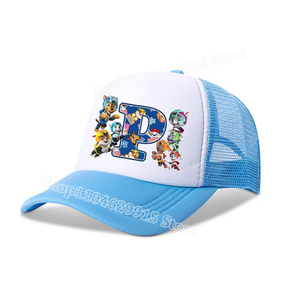 Paw Patrols Baseball Cap Boys Girls Cartoon Anime Chase Skye A-Z Letters Print Hat Summer Athleisure Adjustable Casual Hats Gift