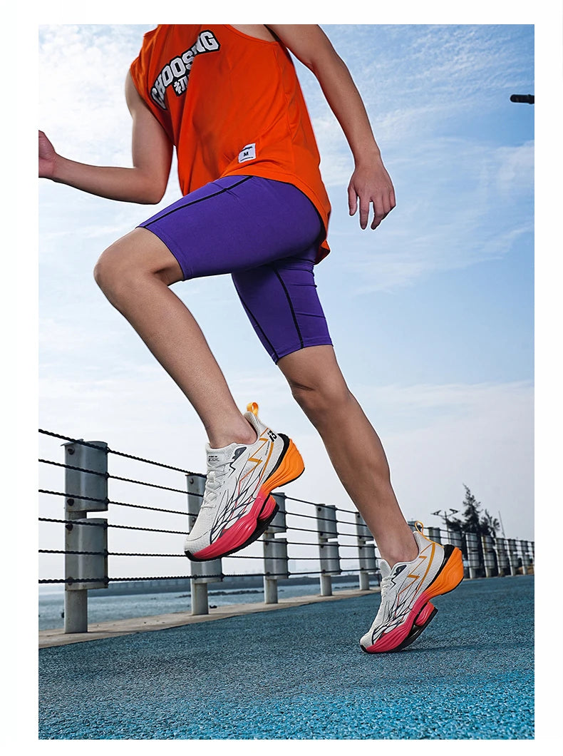 Running Shoes Carbon Board Speciality Marathon Men Sports Breathable Lightweight Women's Comfortable Athletic Nonskid Sneakers