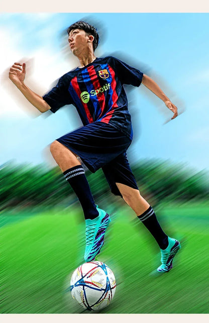 Nuevos zapatos de fútbol unisex para hombre, tacos de fútbol para adultos, ultraligeros, para exterior, deportivos, antideslizantes, cómodos, para césped, de alta calidad