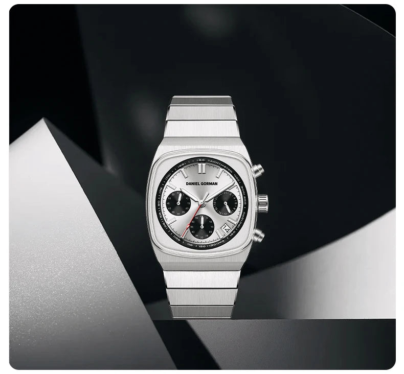 DG9008 Men Watch Original Fashion Brand Quartz Waterproof Luminous Watch For Man Three Small Dial Sport Moon Phase Watch