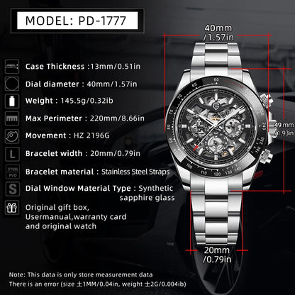 PAGANI DESIGN Men‘s Automatic Mechanical Watch Stainless Steel Waterproof Sport 10Bar Luxury Casual Watch for Men Reloj Hombre