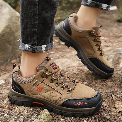 Classic Black Men's Hiking Shoes Outdoor Low Climbing Walking Shoes For Men Trekking Sneakers Non-Slip Mountaineering Shoes Man