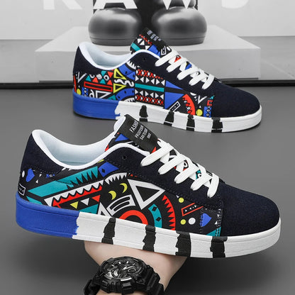 YRZL skateboard-sko til mænd, sneakers i kanvas, afslappede og åndbare gåsko, lette flade sko til mænd, trendy streetwear-sportssko