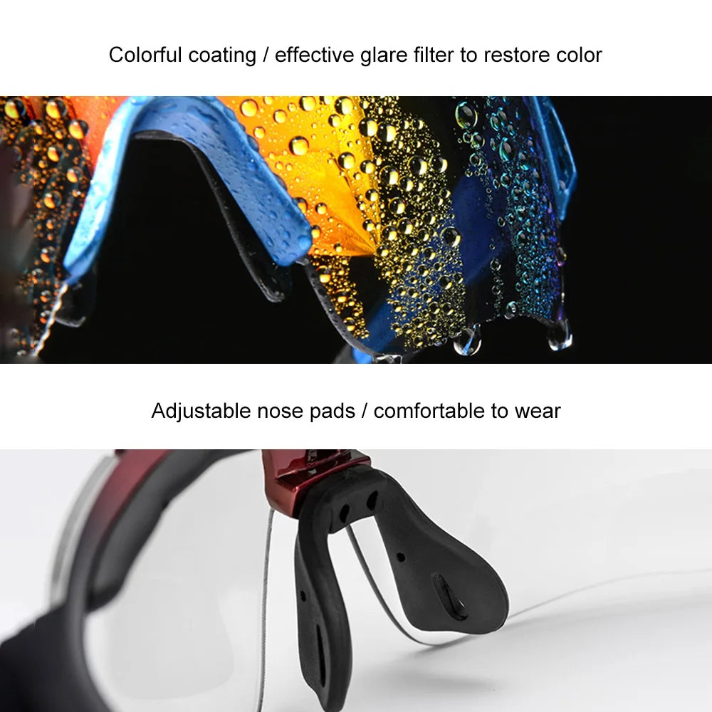 ROCKBROS Polarized Cycling Glasses Sunglasses Men Women Mtb Bike Road Eyewear Bicycle Riding Outdoor Sport Hiking Goggles 5 Lens
