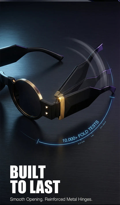 Y2K Punk Gothic Round Sunglasses Men 2026 Luxury Brand Steampunk Wide Temple Thick Frame Sun Glasses For Male Retro Cool Shades