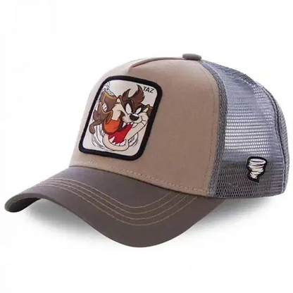 Cartoon Anime Trucker Cap Mesh Back Baseball Hat Adjustable Rabbit Mouse Cat Bird Embroidered Hip Hop Outdoor Sun Hat Boy Gifts