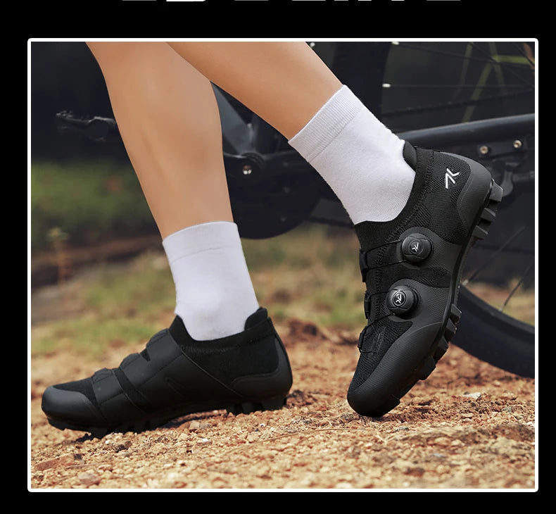Men's MTB Cycling Shoes New Women's Pink Self-Locking Cleats Speed Road Bicycle Shoes Flat Trail Racing SPD Mountain Bike Sneakers