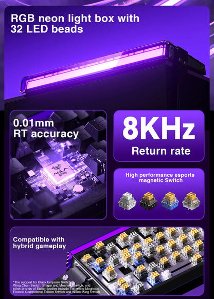 AULA HERO68 HE Magnetic Switch Keyboard Rapid Trigger 8K Polling Rate Esports Gaming Keyboard RGB Wired Mechanical Keyboard
