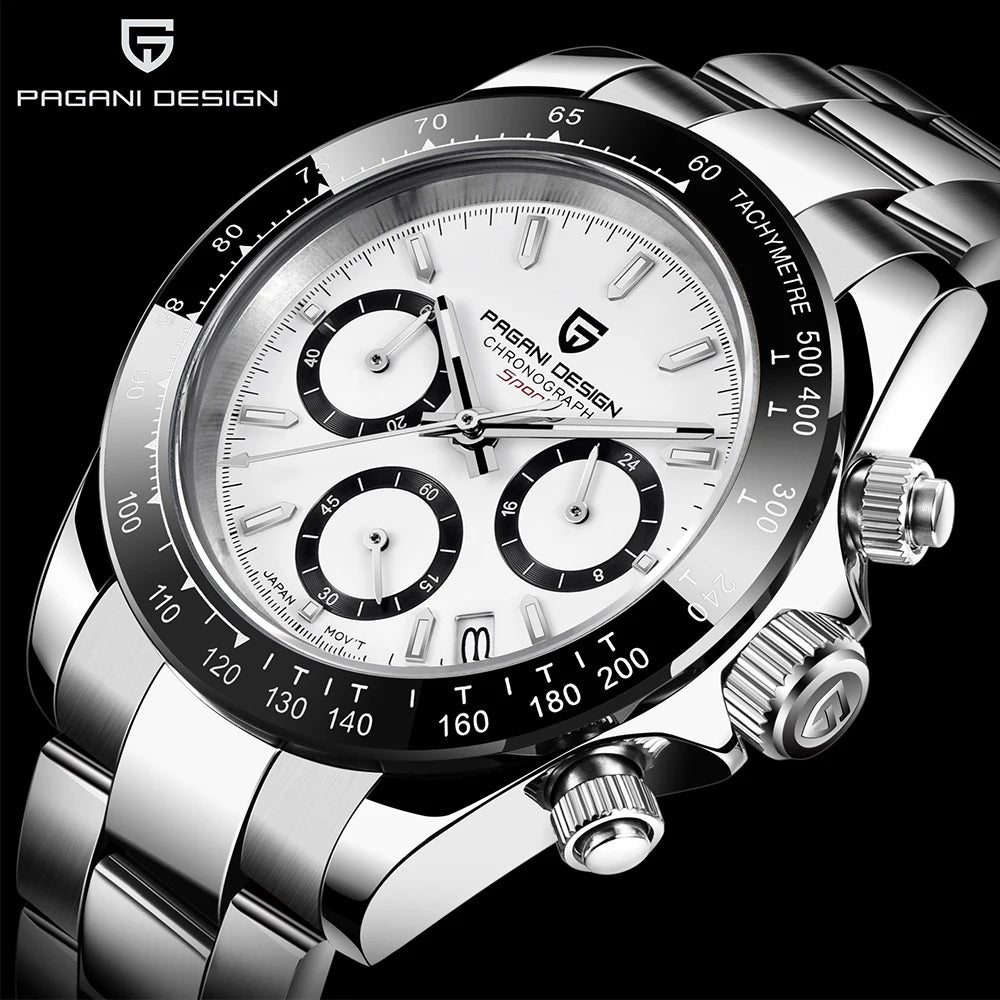 2025 PAGANI DESIGN  New PD1644 Meteorite Dial Fashion Men Quartz Wristwatches 100M Sapphire Glass Chronograph relogio masculin