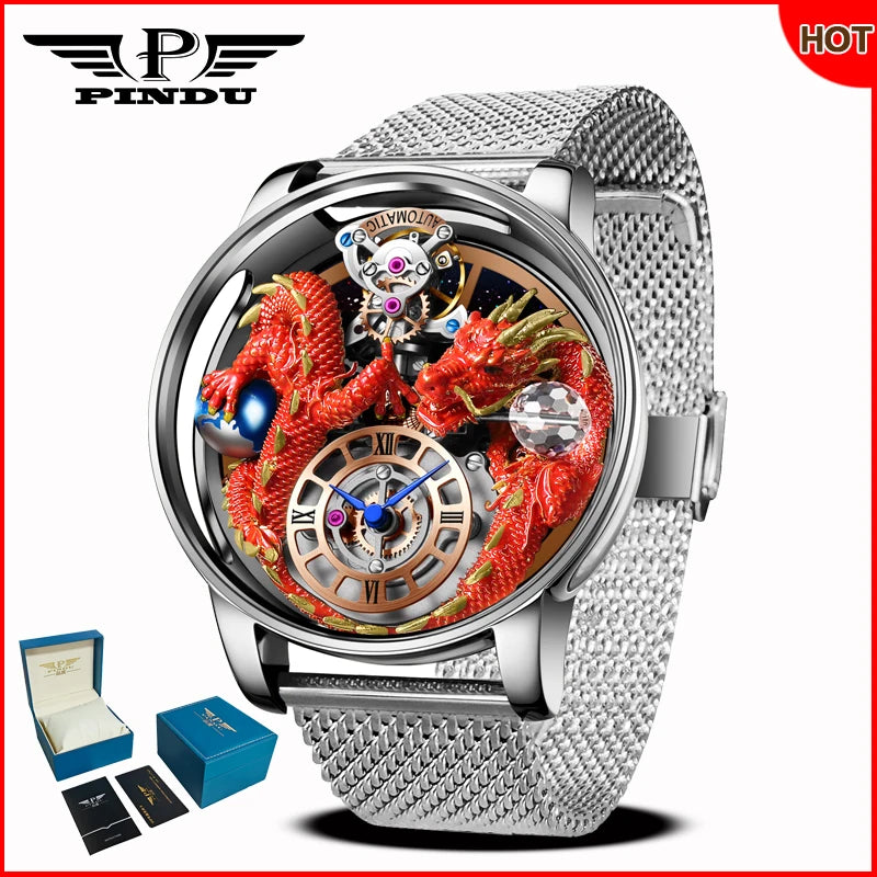 PINDU Design 2025 NEUE Herrenuhr Diamond Tourbillion Top-Marke Luxus Astronomia Quarzuhr für Herren Saphirglas wasserdichte Uhr