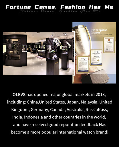 OLEVS 2942 Mens Watch Quartz Watch Multifunctional Chronograph Watches For Men 30M Waterproof Luminous Moon Phase Box Original