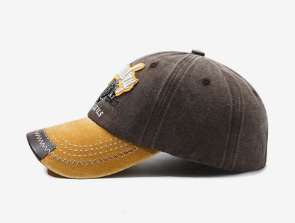 Unisex Sporty Cotton Washed Baseball Cap - Stylish ORIGINAL THE BLACK Letter Embroidery, Casual Sunshade for Outdoor Sports