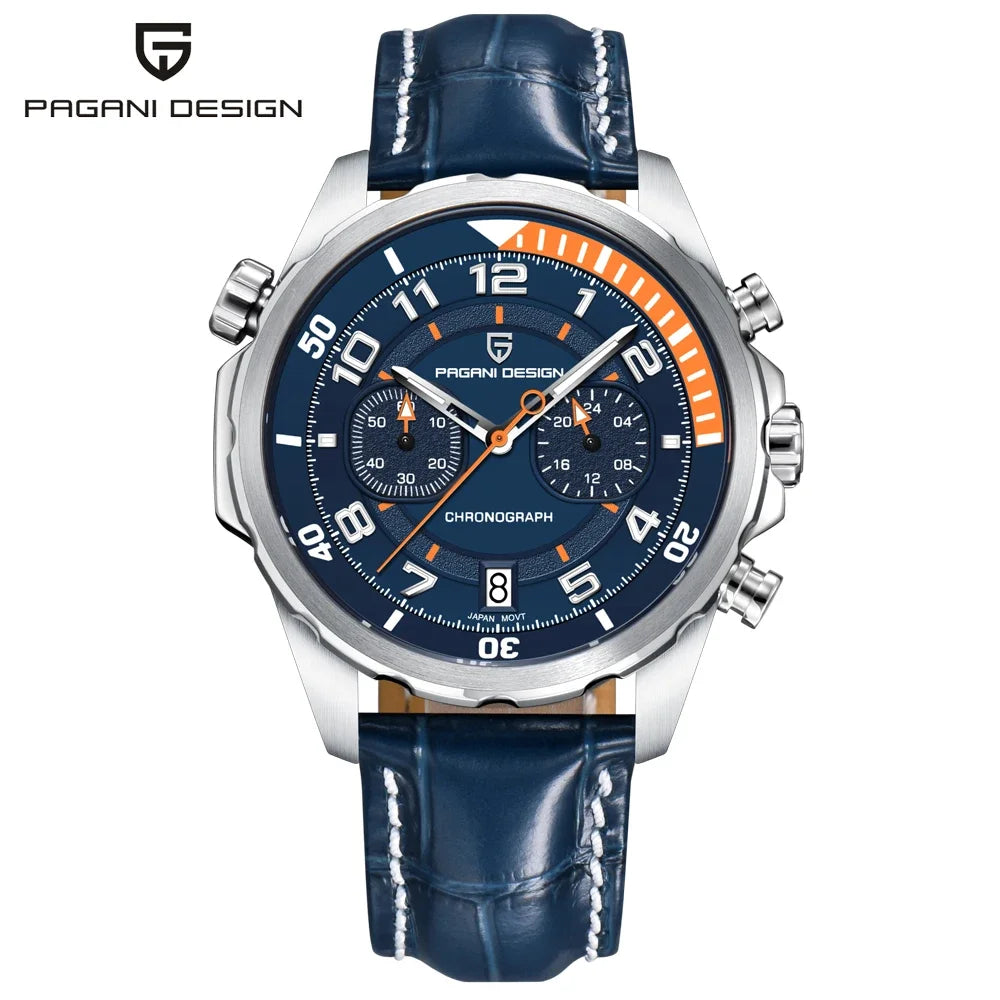 PAGANI DESIGN Watches 2026 New Strong Luminous Luxury Quartz Men Watch Fashion Leather Watch For Men Sapphire Glass Chronograph