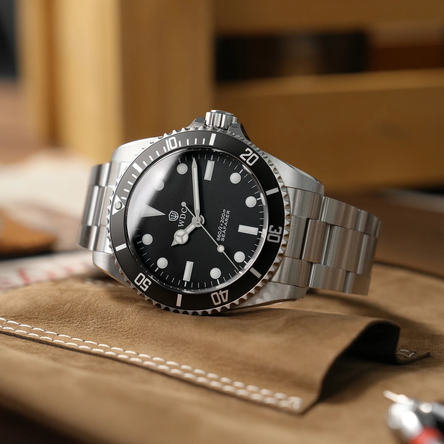 Watchdives WD5513Q 40mm Quartz Diver Watch VH31 Sweep Second Sapphire 200m Waterproof Steel Bracelet BGW9 Lume Mens Watch