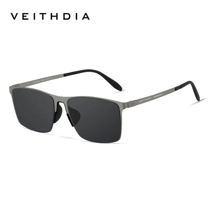 VEITHDIA Brand Fashion Sunglasses Stainless Steel High-definition Nylon Lens Polarized UV400 Eyeglasses For Men Women,  8212