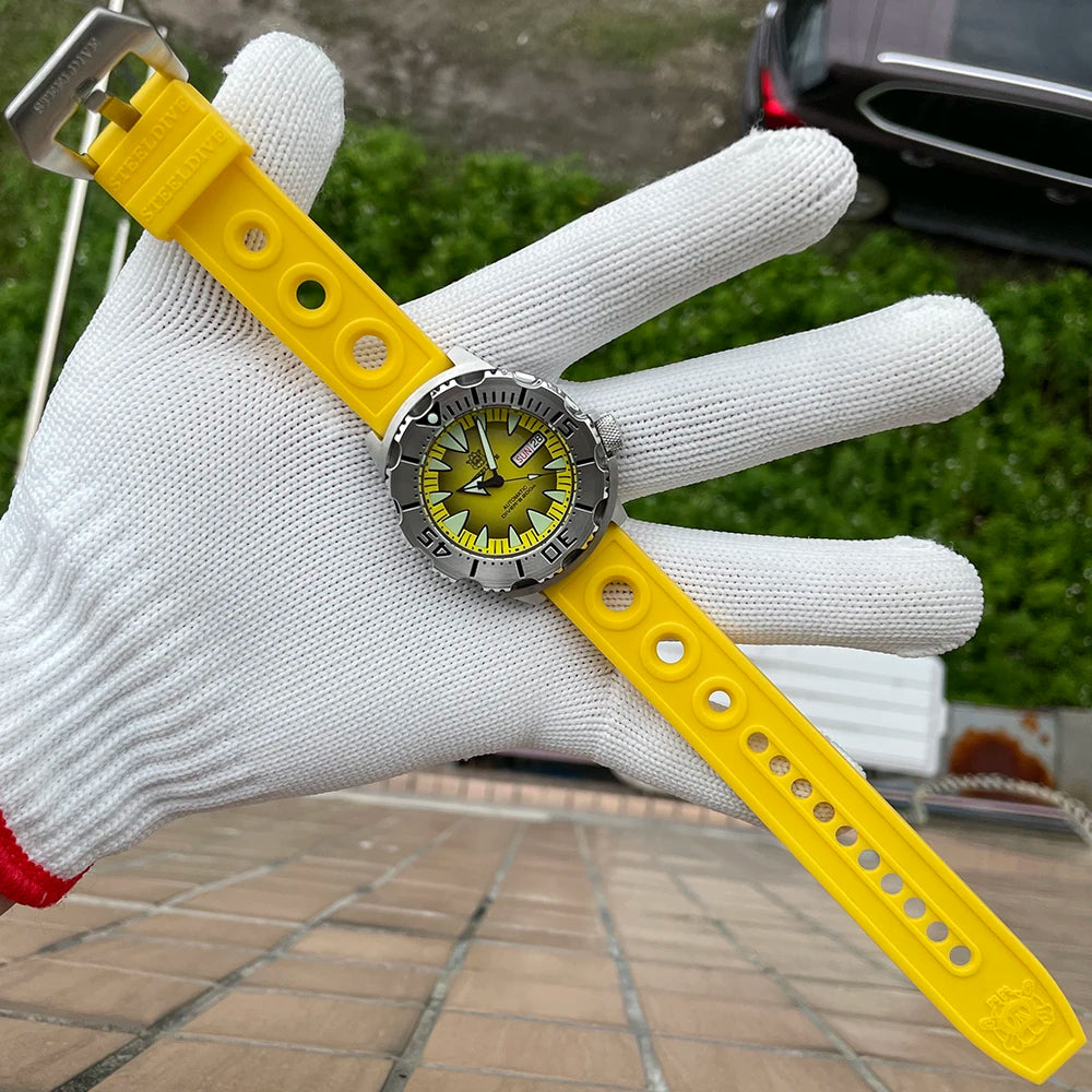 STEELDIVE SD1984 Monster Steel Strap Mechanical Watch NH36 Movt Sapphire Crystal 200M Waterproof Swiss Super Luminous Wristwatch