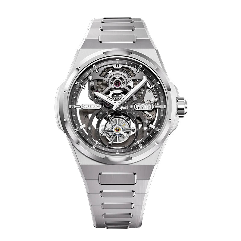 BONEST GATTI Brand BG7004 Mechanical Wristwatches Automatic Movement Luxury Sapphire Watches Skeleton Watches For Men