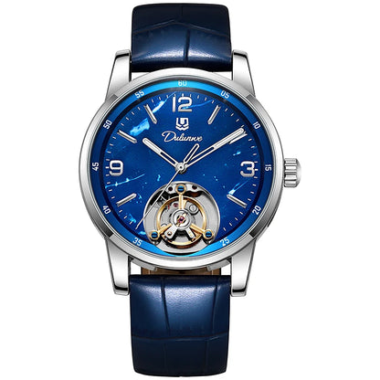 Férfi divatos sportos, automatikus, mechanikus, vízálló tourbillon karóra – prémium márkájú luxus karóra