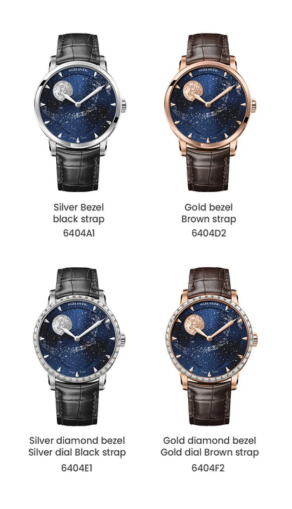 AGELOCER Original Astronomer Watch Men's Business Luxury Gold Watch Automatic Mechanical Moon Phase Watch Birthday Gift for Men