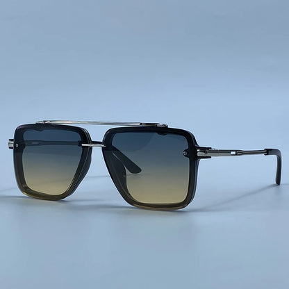 Steampunk Square Double Bridge Sunglasses Men Big 2026 Luxury Brand Designer Retro Punk Driving Sun Glasses Metal Frame Eyewear