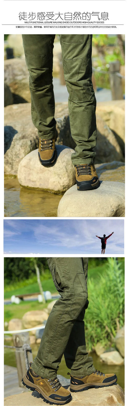Scarpe da trekking da uomo in pelle scamosciata, sneakers outdoor da trail, scarpe da arrampicata antiscivolo e traspiranti, scarpe sportive da montagna da uomo