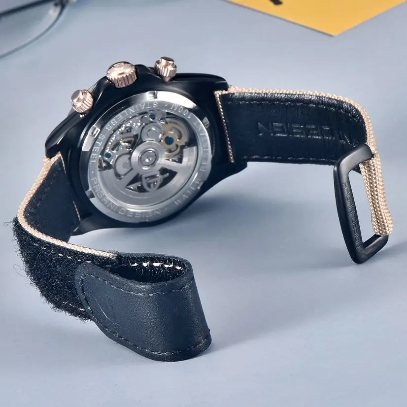 PAGANI DESIGN Luxury Men's Mechanical Watch 40mm Multifunctional timing watch Rainbow Bezel Sapphire Glass Men's Watches PD1732