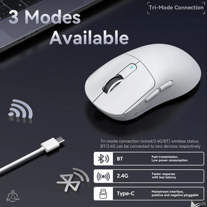 ATTACK SHARK X3 kabellose Gaming-Maus PixArt PAW3395 49g SUPERLIGHT, BT/2.4G kabellos/kabelgebunden, 6 einstellbare DPI-Stufen bis zu 26000