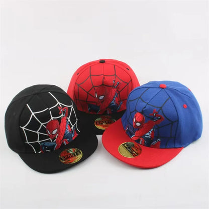 Marvel Spring/Summer New Children's Anime Spider Man Sunscreen Hat Baseball Hat Flat Edge Hip Hop Hat