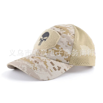 New Camo Baseball Cap for Men, Tactical Military Style with Velcro Patch, Outdoor Hiking Sun Hat & Peak Cap