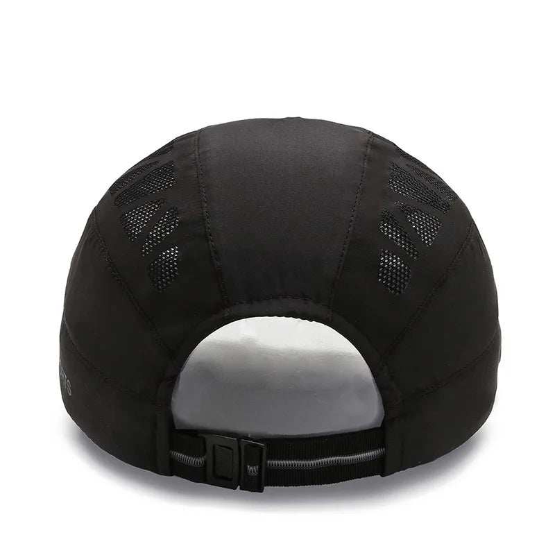 Summer Mens Sports Sun Hats Breathable Mesh Quick-drying Visor Caps Outdoor Gorro Hombre Boina Golf Hat Fashion Solid Flat Cap