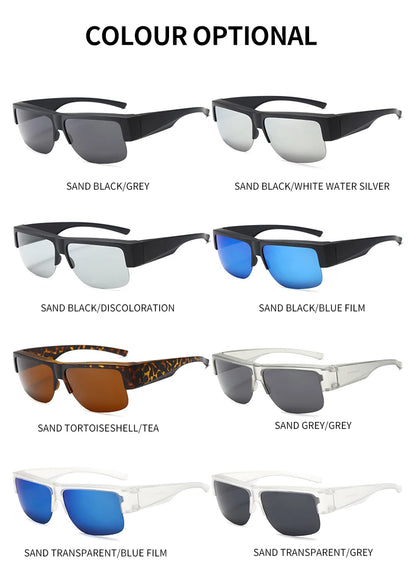 Men For Polarized Sunglasses Myopia Wear Over Prescription Glasses Photochromic Black Lens Half Frame Glasses Vintage Eyewear