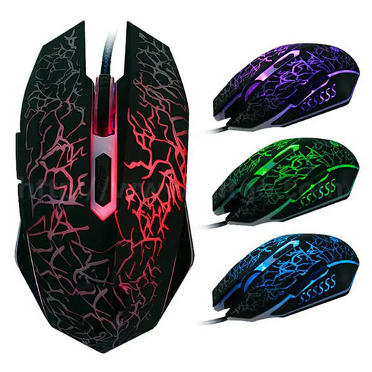 2400 DPI USB žična gaming miška z LED-osvetlitvijo, profesionalna miška za igralce, ergonomska računalniška miška za PC, prenosnik in Macbook