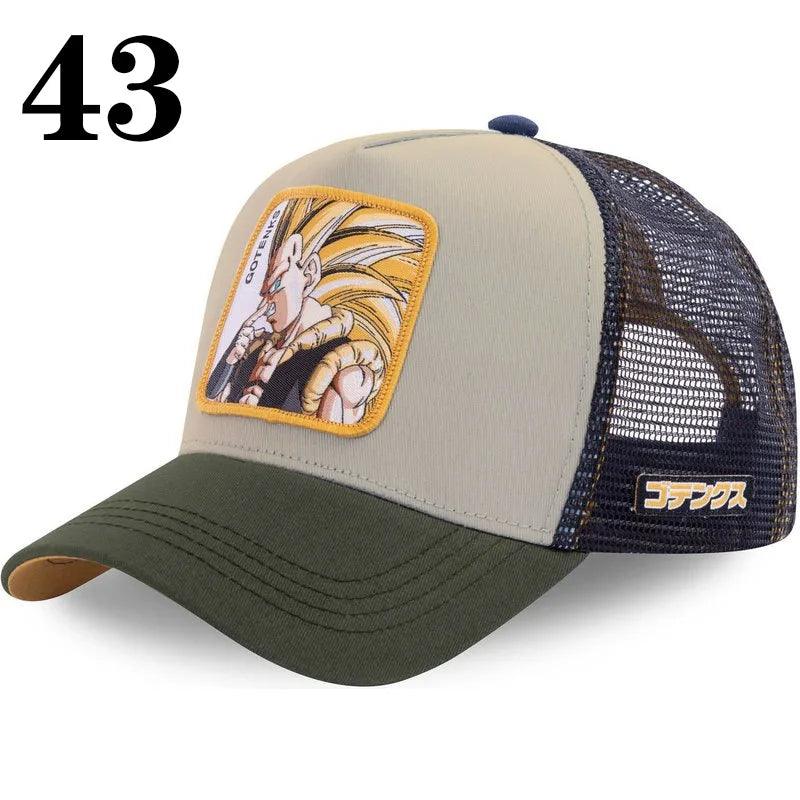 New Dragon Ball DRAGONBALL Mesh Cap Cartoon Mesh Cap Men And Women Baseball Cap Fashion Patch Trucker Cap