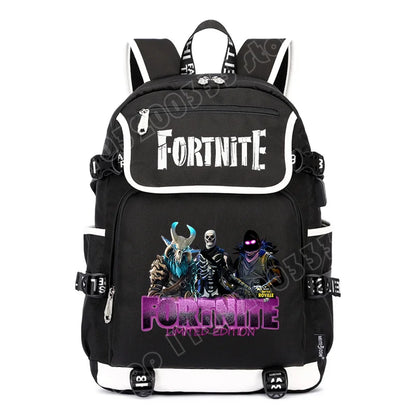 Fortnites Rucksack mit großem Fassungsvermögen, lässige Umhängetasche mit USB-Anschluss, Unisex-Anime-Schultasche für Schüler, neues stilvolles Schreibwaren-Geschenk