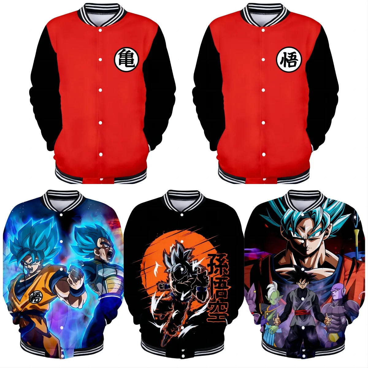 Uniforme de béisbol de estilo urbano de Dragon Ball para hombre, mujer y niños; disfraces de Son Goku para adultos; chaquetas; abrigos de primavera y otoño; cárdigans; sudaderas; regalo