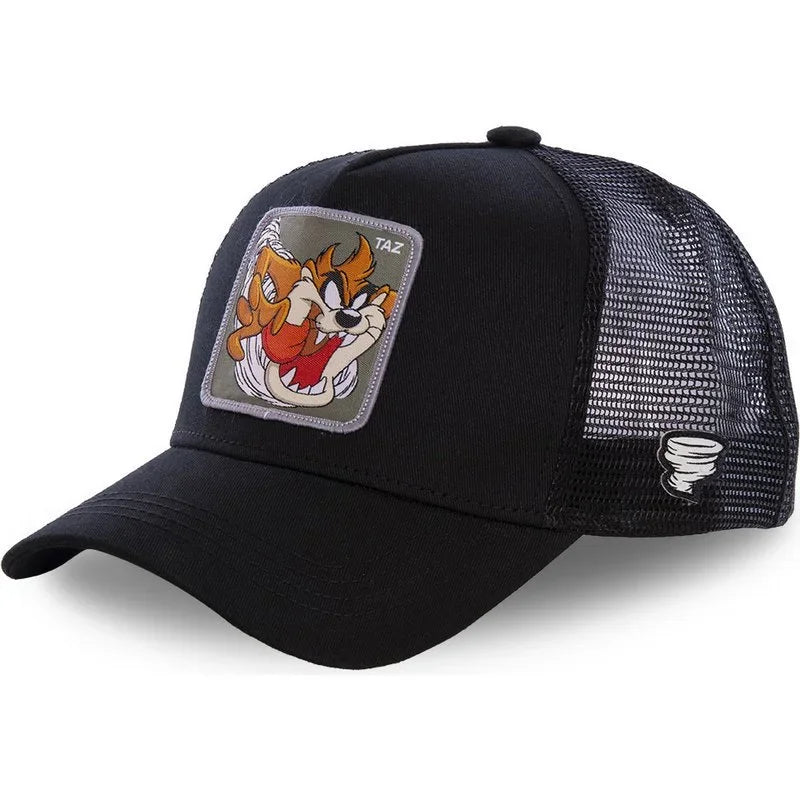 Cartoon Anime Trucker Cap Mesh Back Baseball Hat Adjustable Rabbit Mouse Cat Bird Embroidered Hip Hop Outdoor Sun Hat Boy Gifts