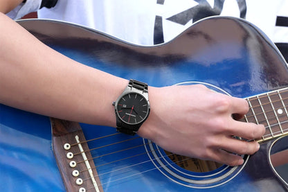 Hannah Martin herenhorloge, roestvrijstalen kast, quartz uurwerk, wijzerplaat van 41 mm, zakelijke stijl, met kalenderweergave (imitatie)