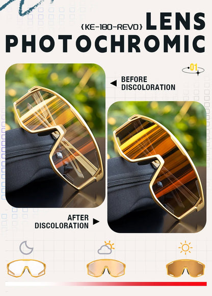KAPVOE Men Women Road Bike UV400 Goggles Mountain Sports Eyewear Outdoor Photochromic Cycling Sunglasses Bicycle Cycling Glasses