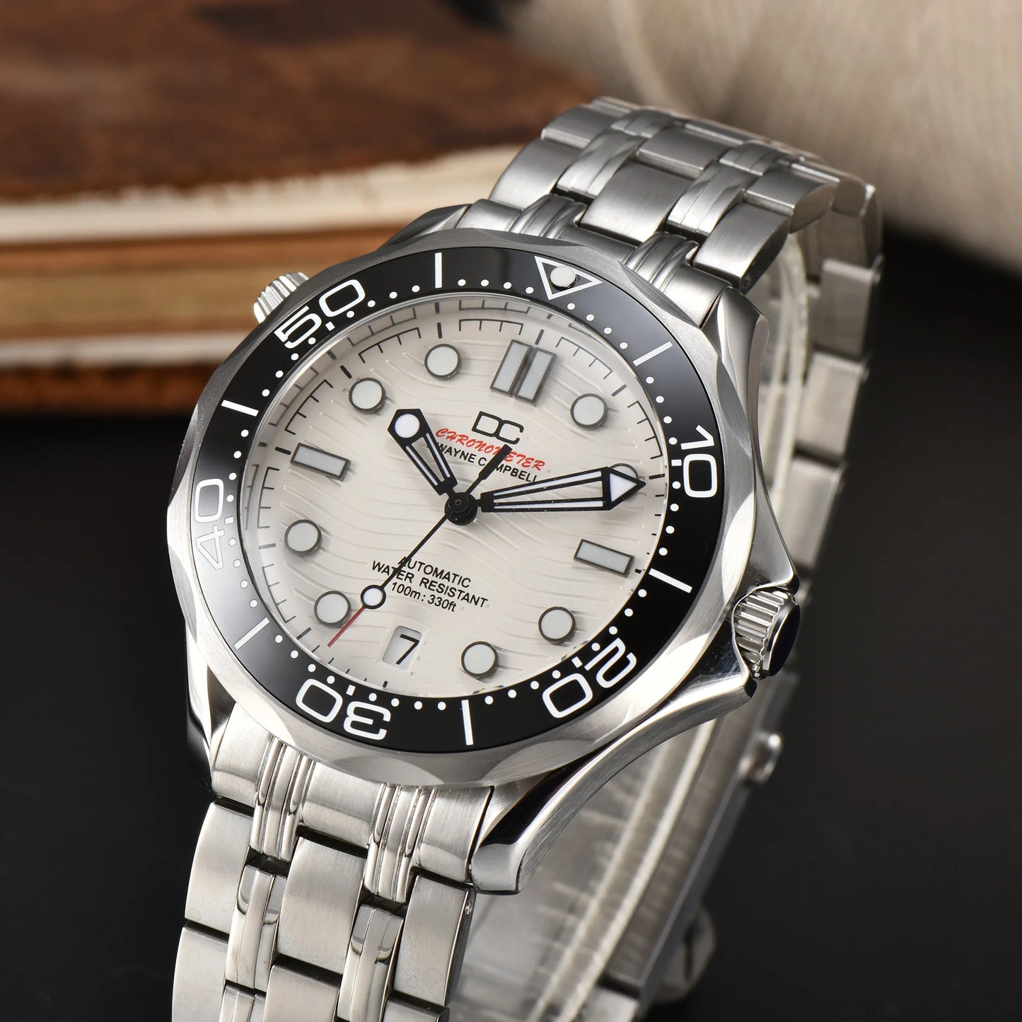 DWAYNE CAMPBELL Reloj mecánico automático de lujo para hombre NH35, bisel de cerámica, resistente al agua, reloj de pulsera clásico de negocios